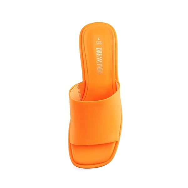 Slip On Chunky Platform Slide Sandals - ORANGE-PU - 2